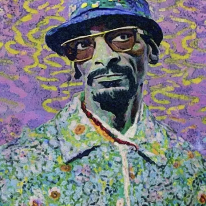 Snoop Dogg in the style of Claude Monet     17